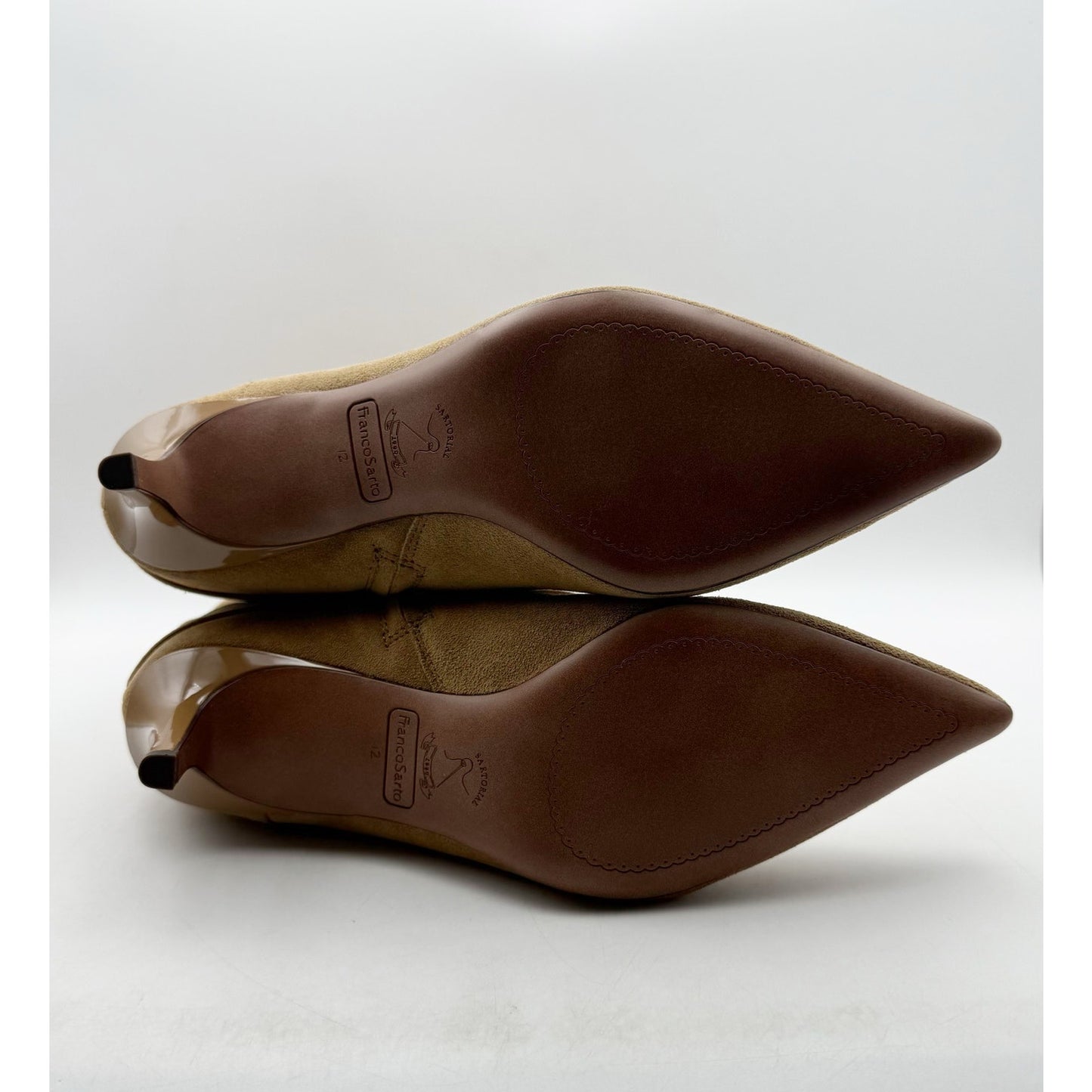 Franco Sarto Womens Alberta Trendy Booties US 12 M EU 43 Tan Taupe Suede NIB