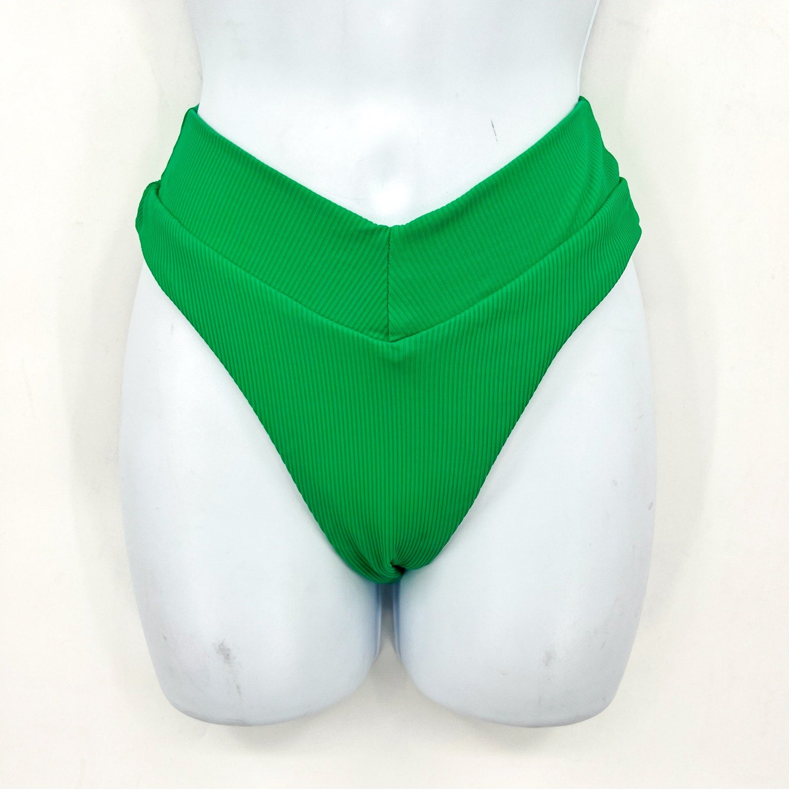 BECCA Modern Edge Elise French Cut Bikini Bottom Small Verd Green High-Waist NWT