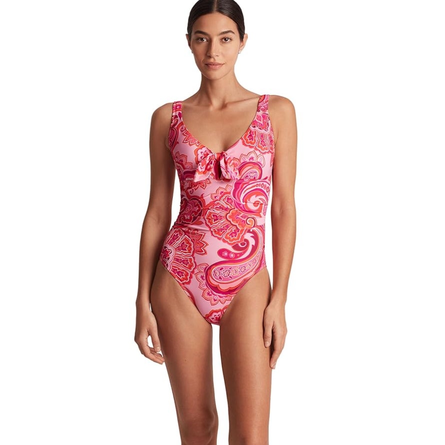 LAUREN RALPH LAUREN Underwire One-Piece Size 4 Pink Provence Paisley NWT