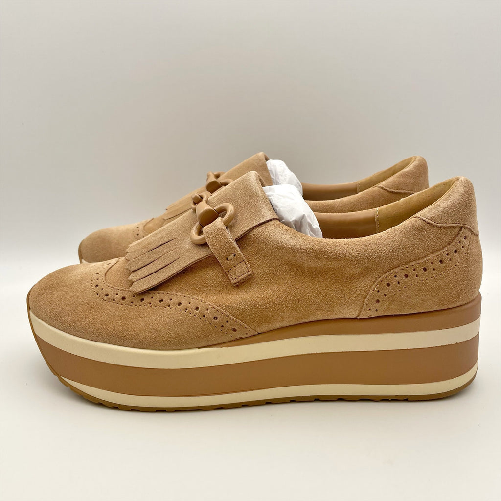 Dolce Vita Womens Jhax Casual Sneakers US 9.5 Tan Suede Slip On NIB