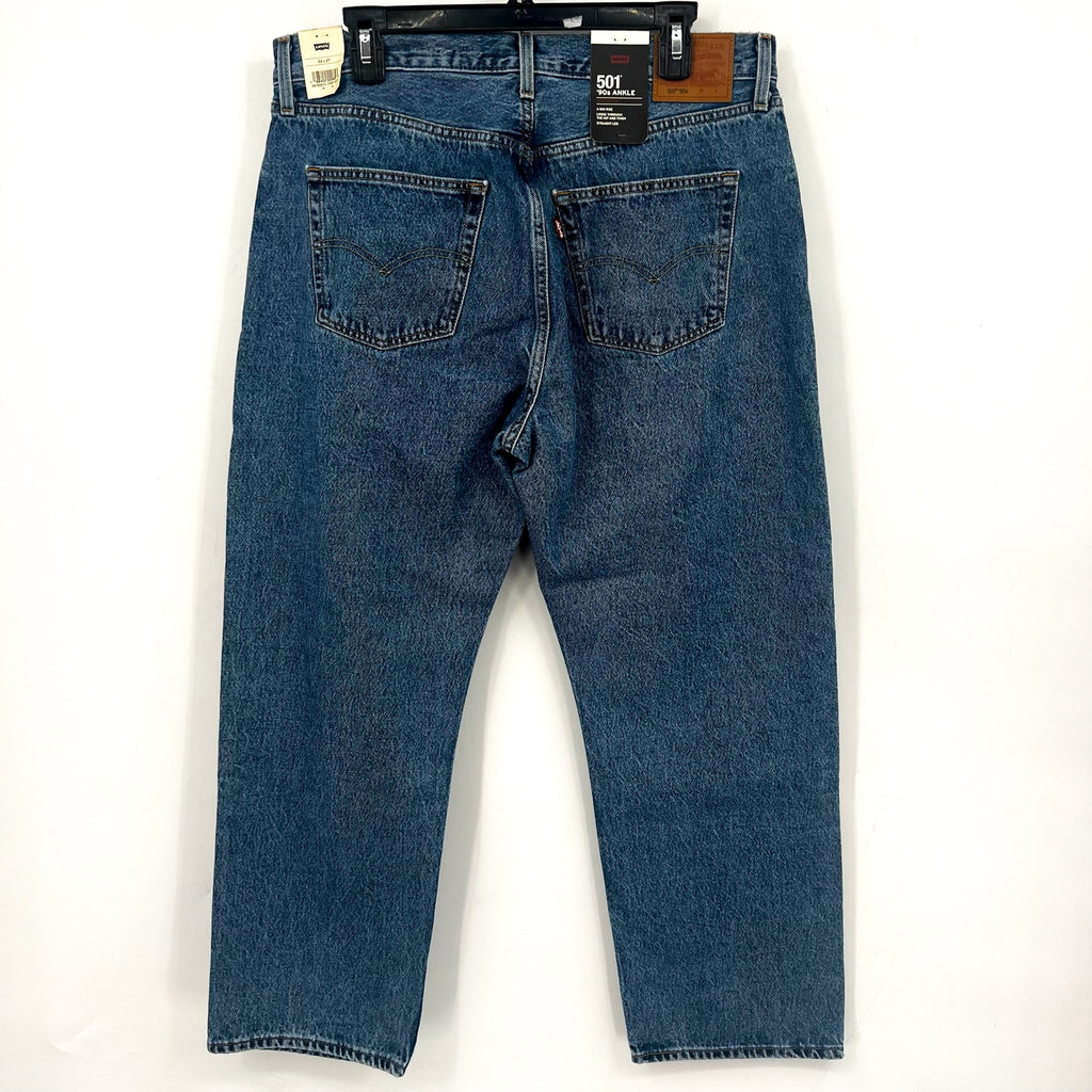 LEVI'S Womens 501 90s Ankle Jeans 32x27 US 14 Blue Shout Out Stone A91500010 NWT