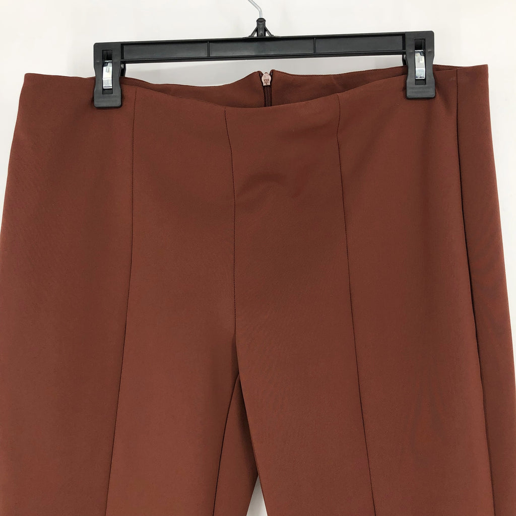 SPORTMAX Women's Zip Cuff Slim Fit Pants Size 14 Red Brown Stretch Trousers NWOT