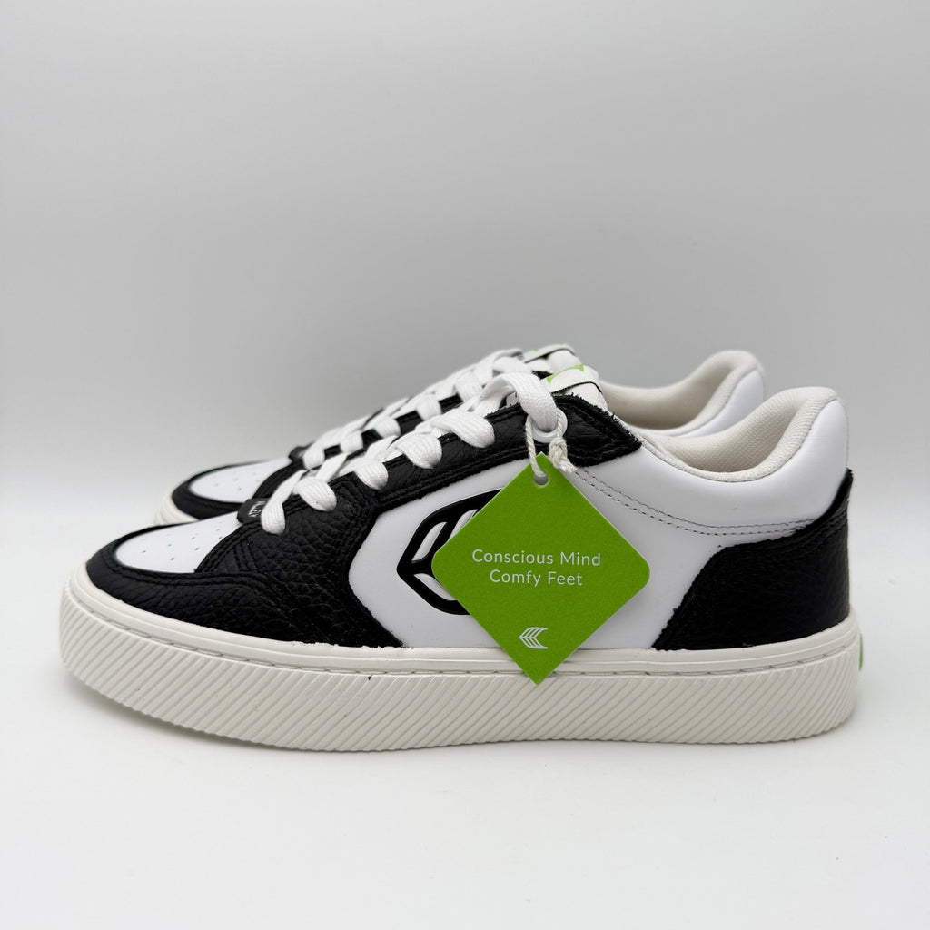 CARIUMA Womens Vallely Low Top Sneakers Size 7 Black White Leather NIB