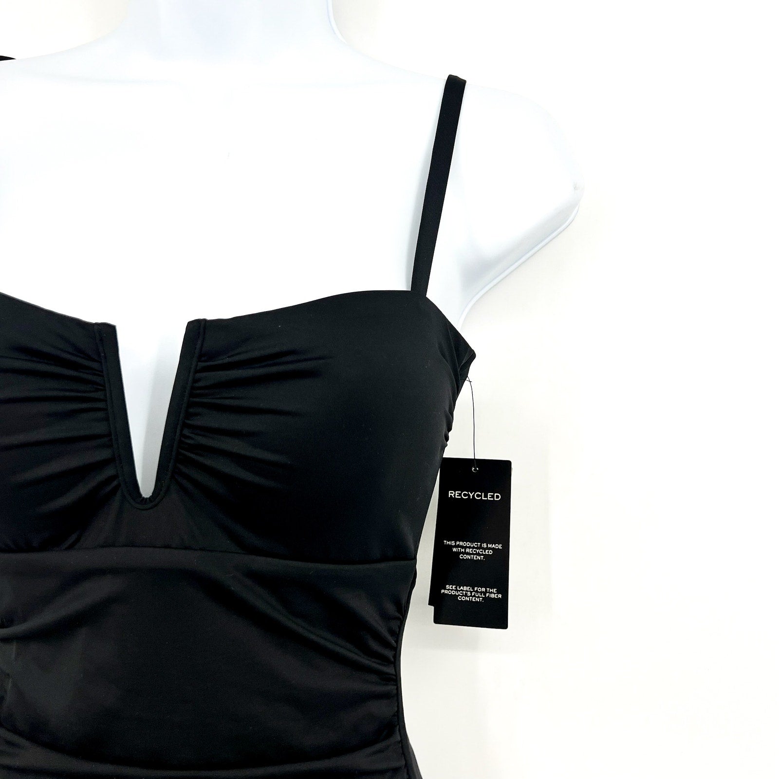 LAUREN RALPH LAUREN Beach Club Shaping One Piece Swimsuit Sz 8 Black V Wire NWT