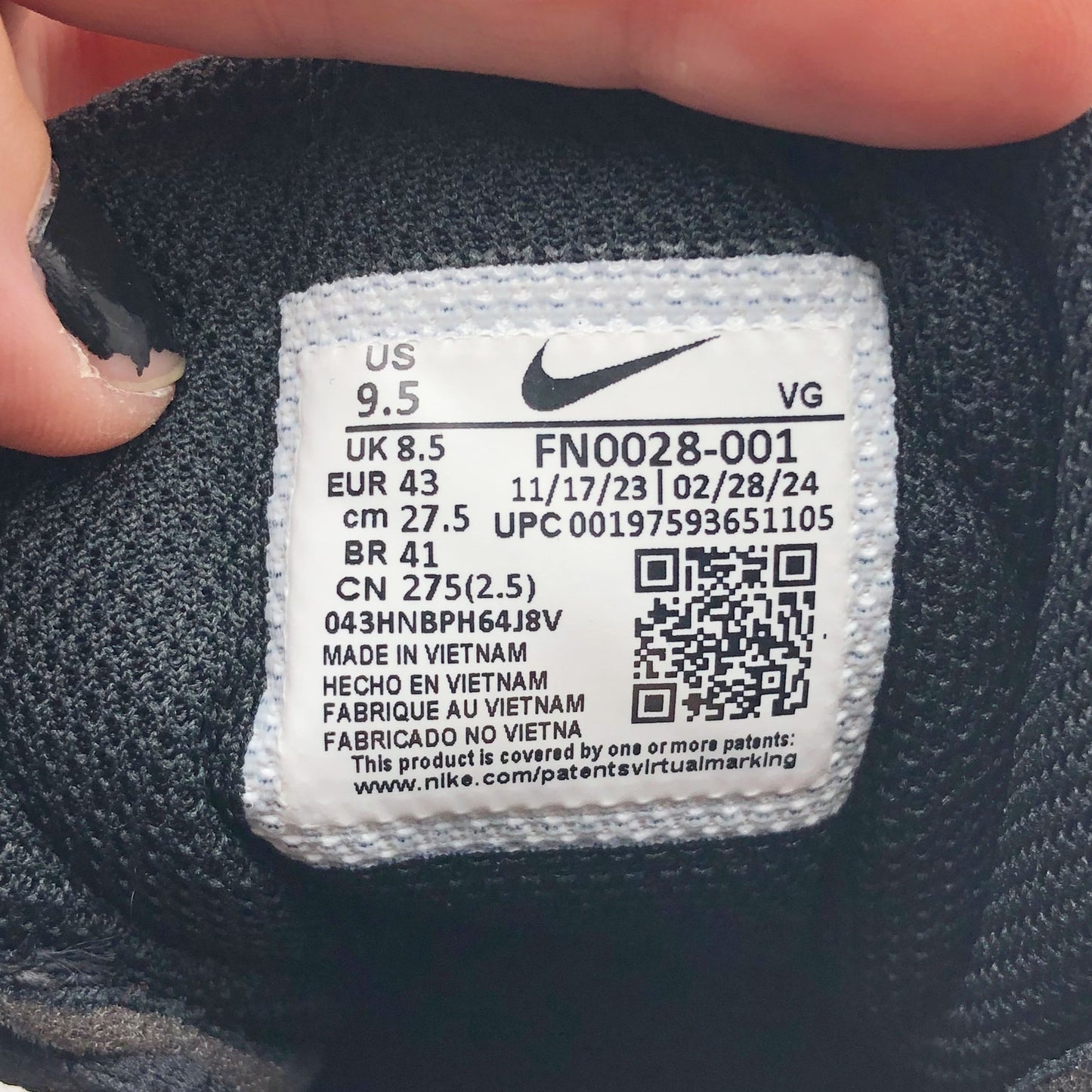 Nike Men's Alpha Menace 4 Shark Football Cleats Size 9.5 Black Grey White NWOB