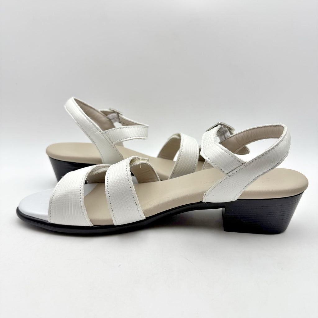 SAS Womens Savanna Adjustable Heeled Sandals Size 9.5 M White Leather NIB