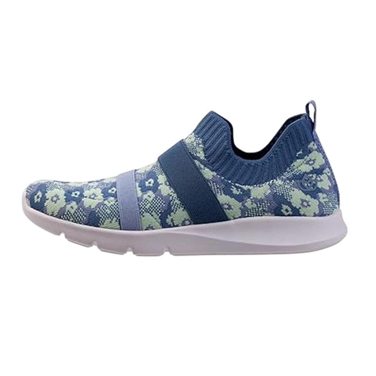 Spenco Womens Karma Stretch Sneakers US 7 M EU 37.5 Bluestone Floral Blue NIB