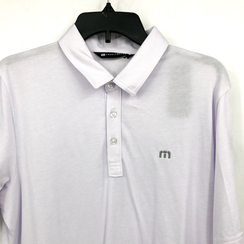 TRAVIS MATHEW Men's The Zinna Polo Shirt Large White Short Sleeve NWT