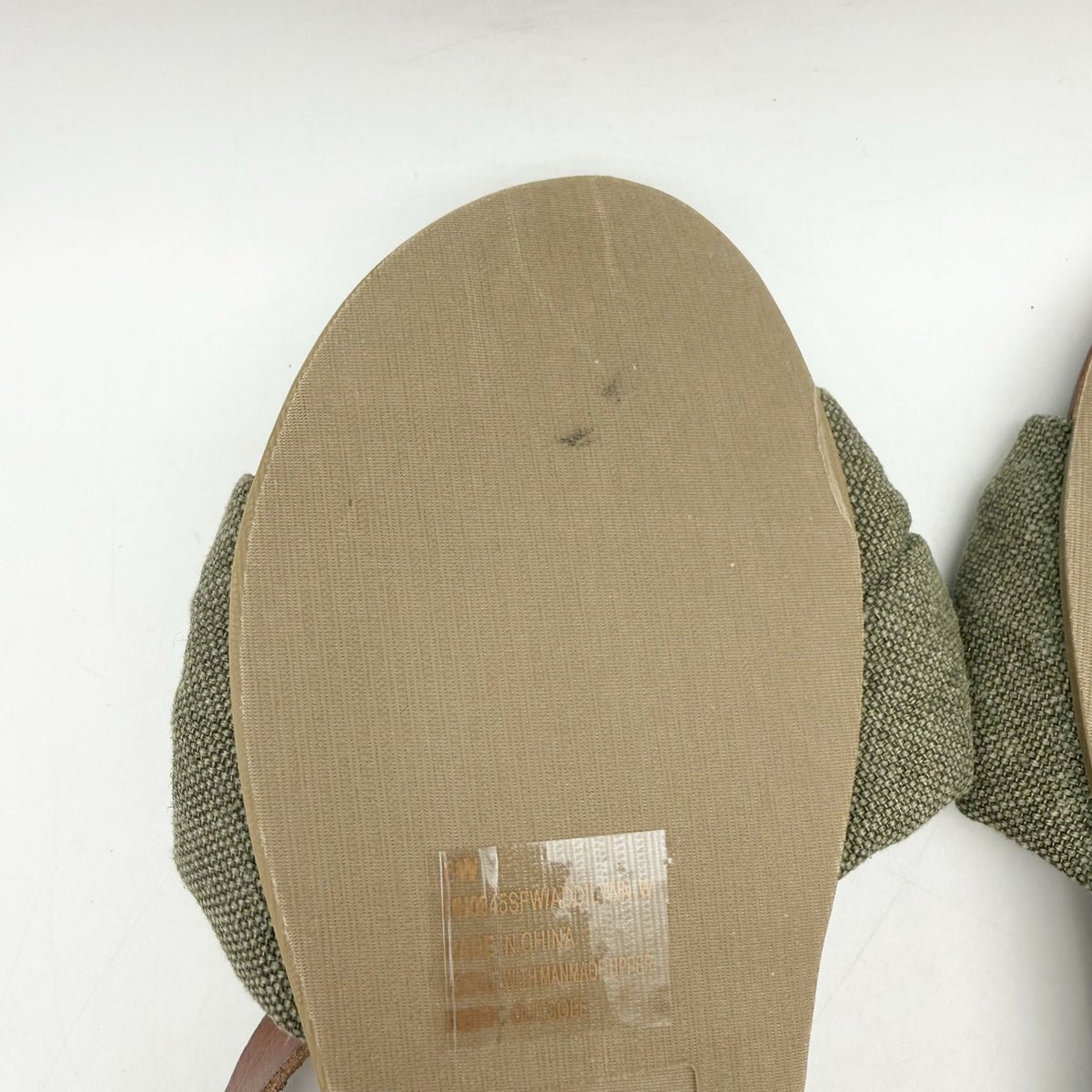 MIA Womens Addilynn Sandals Size 6 Wide Green Flats Knotted Fabric Front NWOB