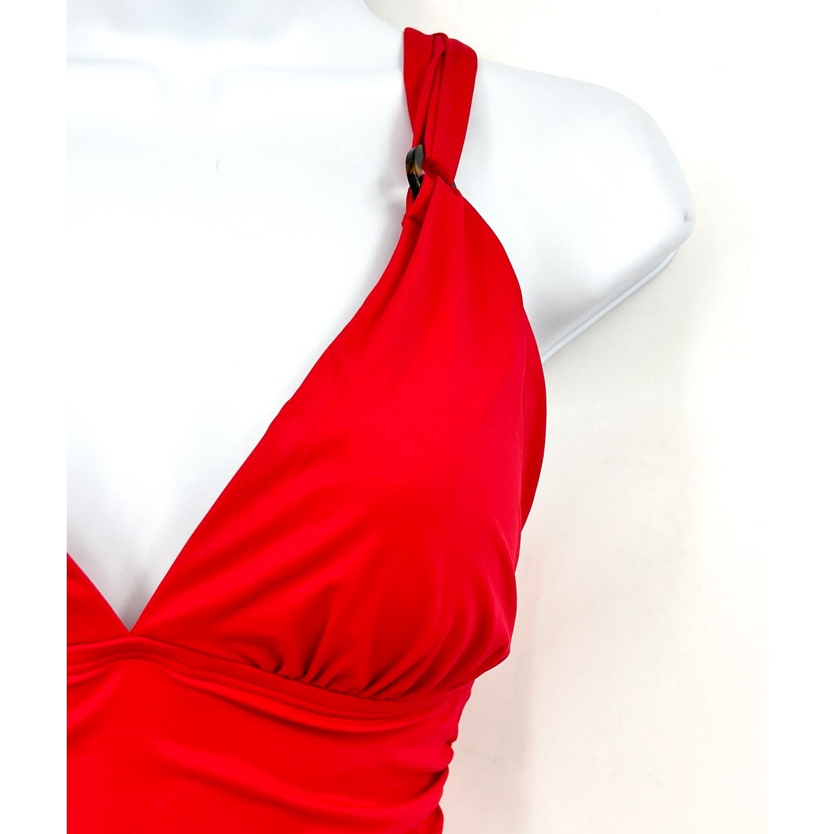 TOMMY BAHAMA V neck One Piece Swimsuit Size 10 Red Hibiscus Novelty Pearl NWT