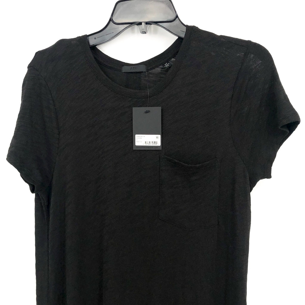 ATM ANTHONY THOMAS MELILLO Tee Midi Dress Small Black Crewneck Short Sleeve NWT