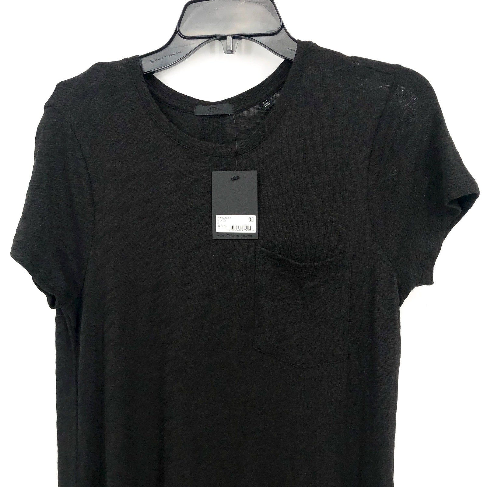 ATM ANTHONY THOMAS MELILLO Tee Midi Dress Small Black Crewneck Short Sleeve NWT