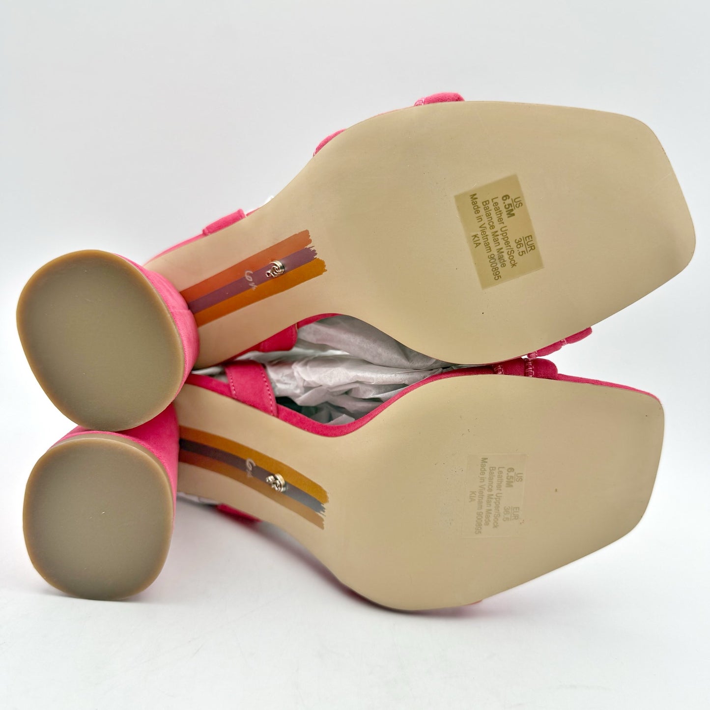 Sam Edelman Womens Kia Heeled Sandal US 6.5 EU 36.5 Pink Suede NIB