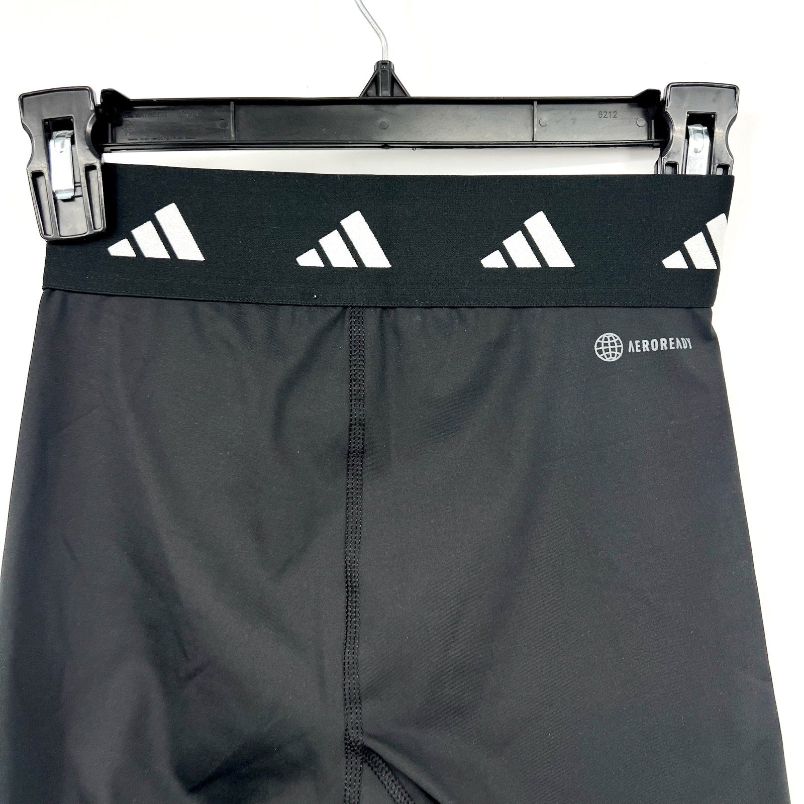 ADIDAS Women's TechFit Sport Short Tight XS Black Black Elastic Waist NWT