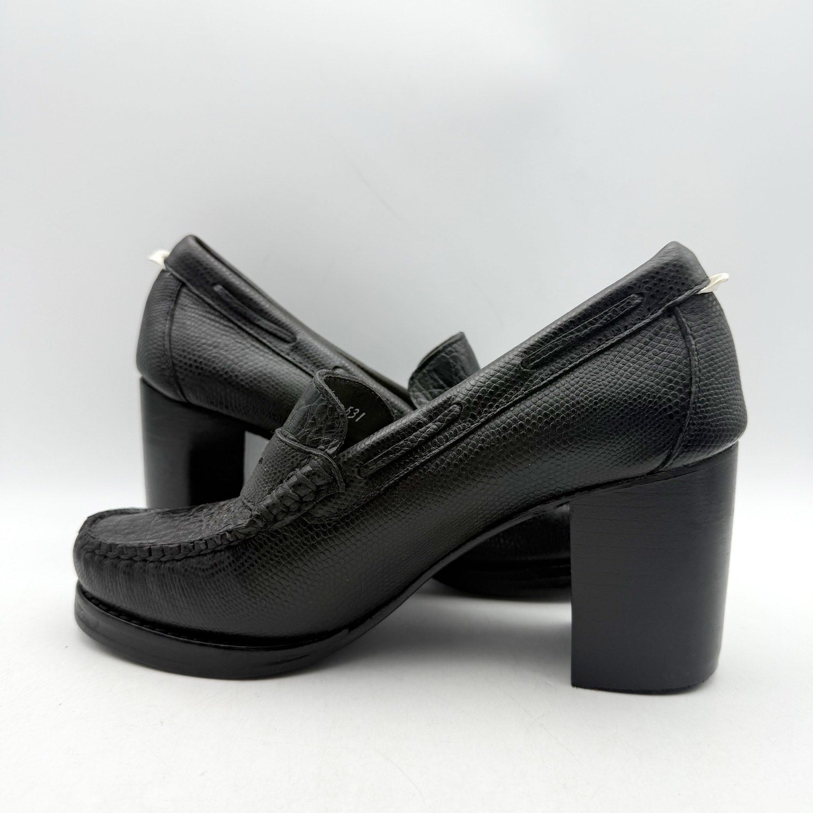 RE/DONE Womens Winsome Heel Loafers US 7 M EU 37 Black Leather NWOB