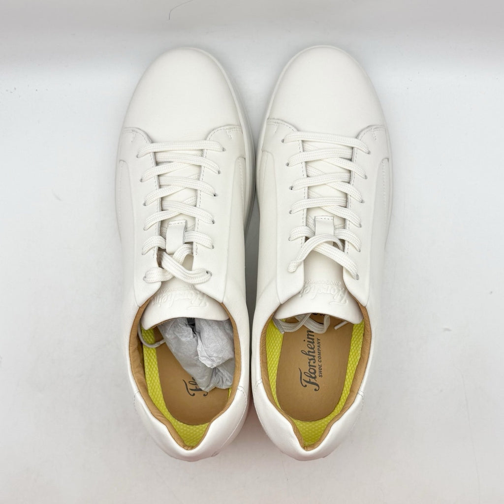 Florsheim Mens Monopoli Casual Sneakers Size 12 WIDE Cream White Leather NWOB