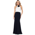 BETSY & ADAM Womens Long Scuba Crepe Gown Size 6 Bright White Black NWT