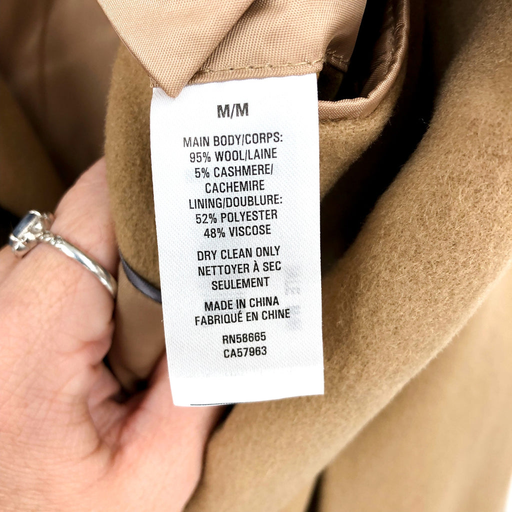 Nordstrom Mens Double Breasted Overcoat Medium Tan Dale Wool Cashmere NWT