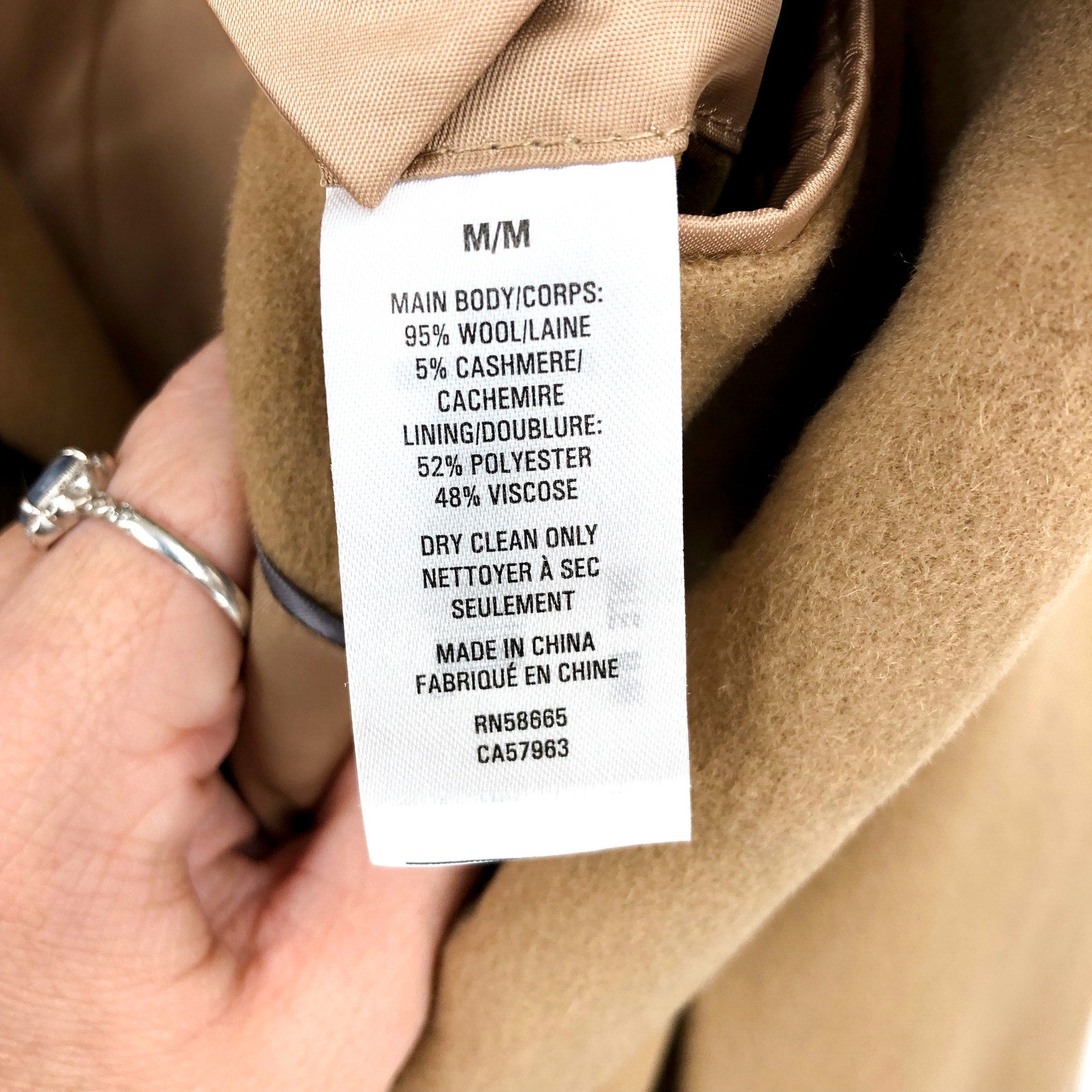 Nordstrom Mens Double Breasted Overcoat Medium Tan Dale Wool Cashmere NWT