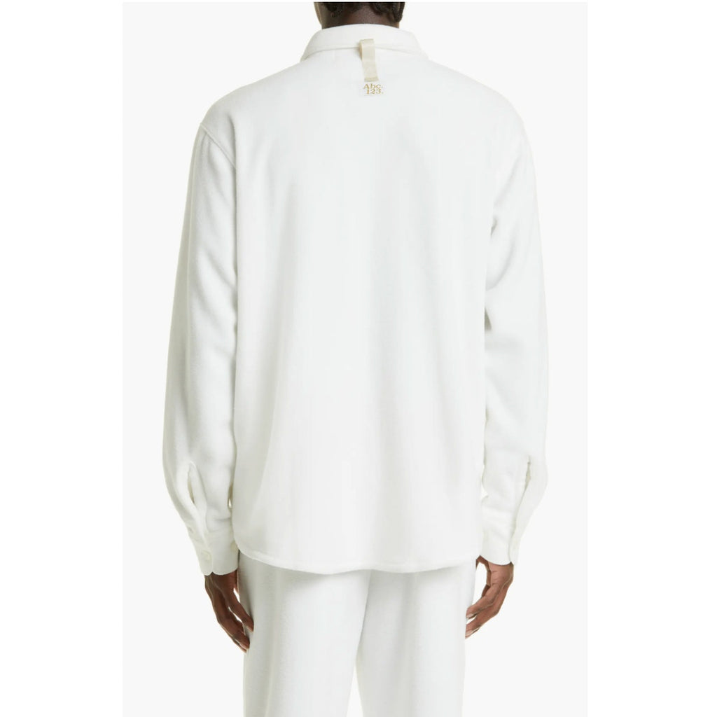 Advisory Board Crystals Mens Polar Shirt Jacket Medium White Fleece NWOT