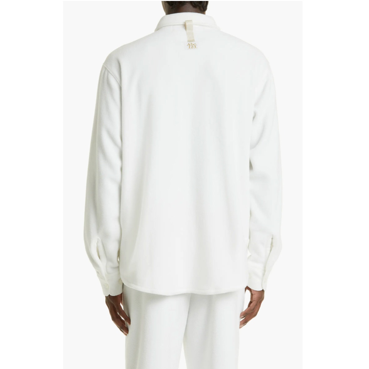 Advisory Board Crystals Mens Polar Shirt Jacket Medium White Fleece NWOT