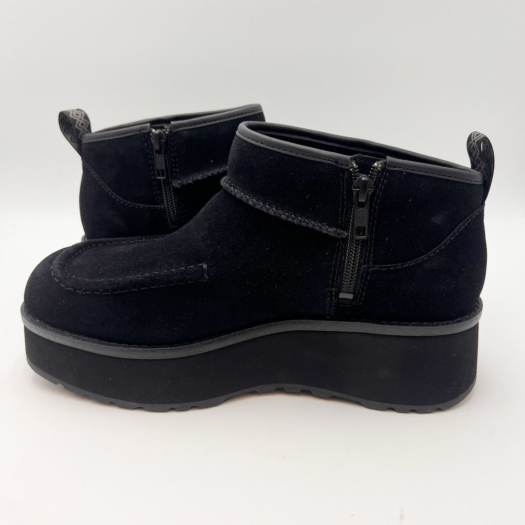 UGG Womens Cityfunc Ultra Mini Boots Size 8- 39 Black Suede Water Resistant NWOB