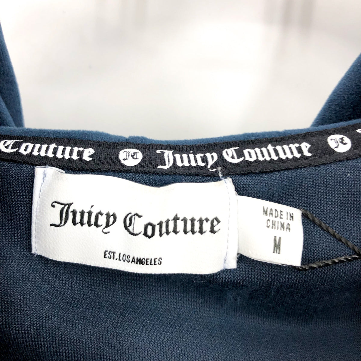 JUICY COUTURE Women's OG Big Bling Velour Hoodie Medium Regal Blue Zip NWT