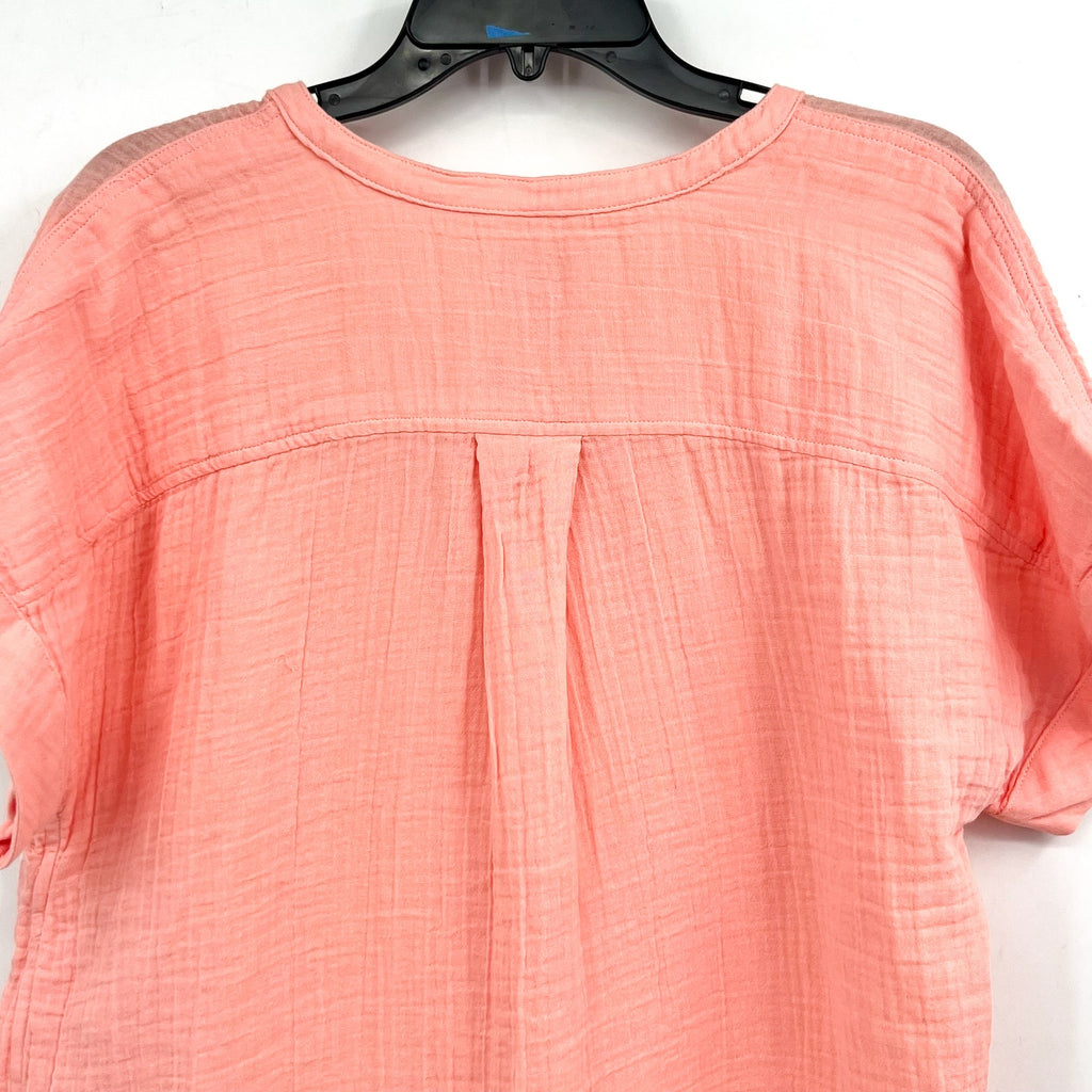 L.L. BEAN Women's Cloud Gauze Short Sleeve Shirt Medium Reg Coral Quartz NWT