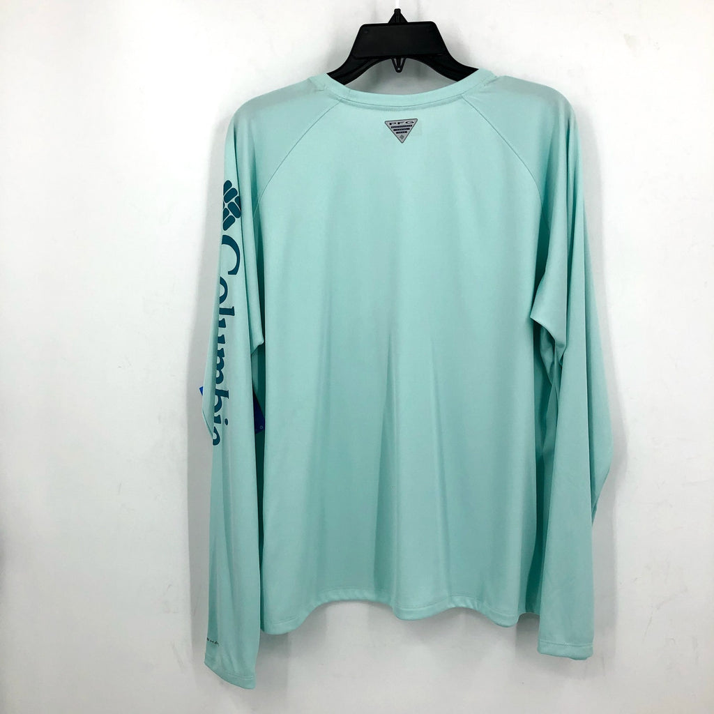 COLUMBIA PFG Tidal Tee II Shirt XXL Blue Turquoise Icy Morning Long Sleeve NWT