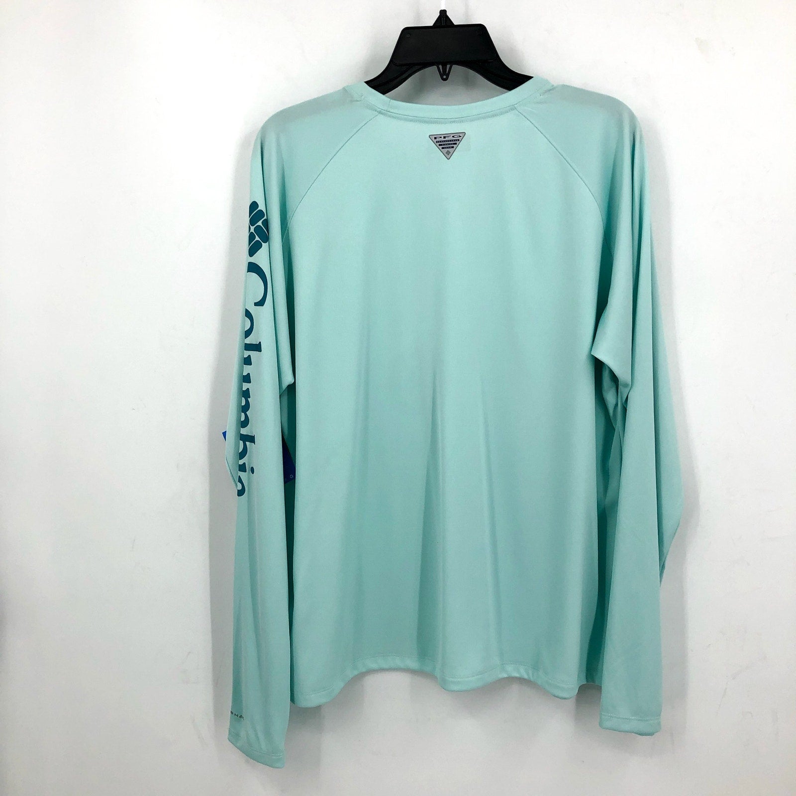 COLUMBIA PFG Tidal Tee II Shirt XXL Blue Turquoise Icy Morning Long Sleeve NWT