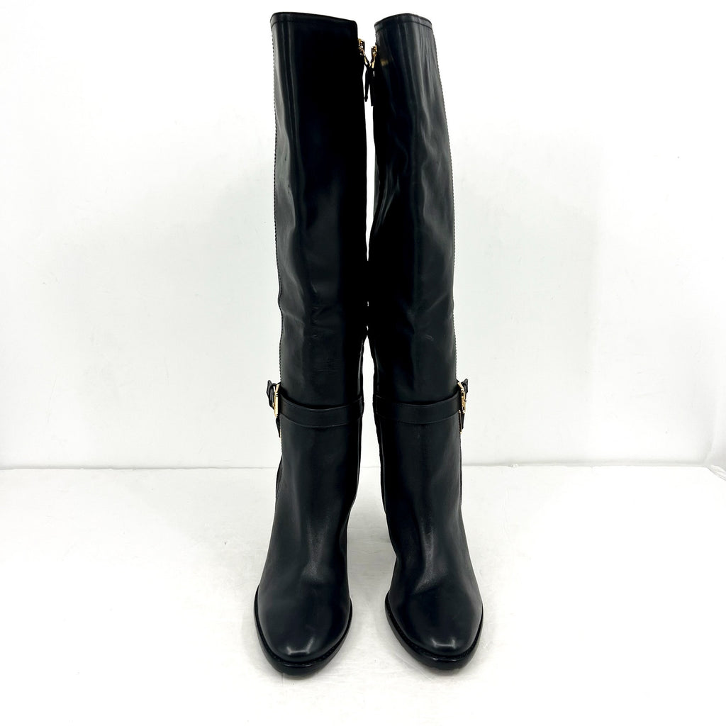 Lauren Ralph Lauren Womens Manchester Knee High Boots US 10 Black Leather NWOB