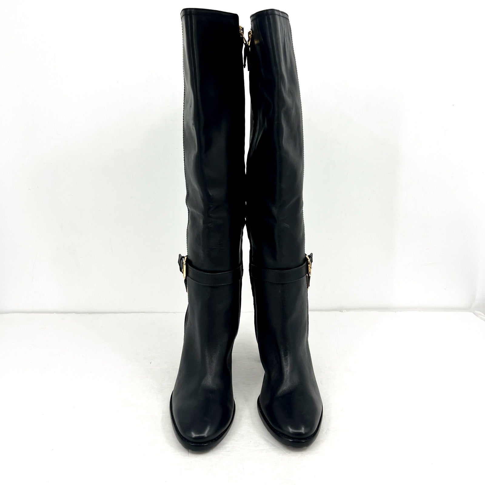 Lauren Ralph Lauren Womens Manchester Knee High Boots US 10 Black Leather NWOB