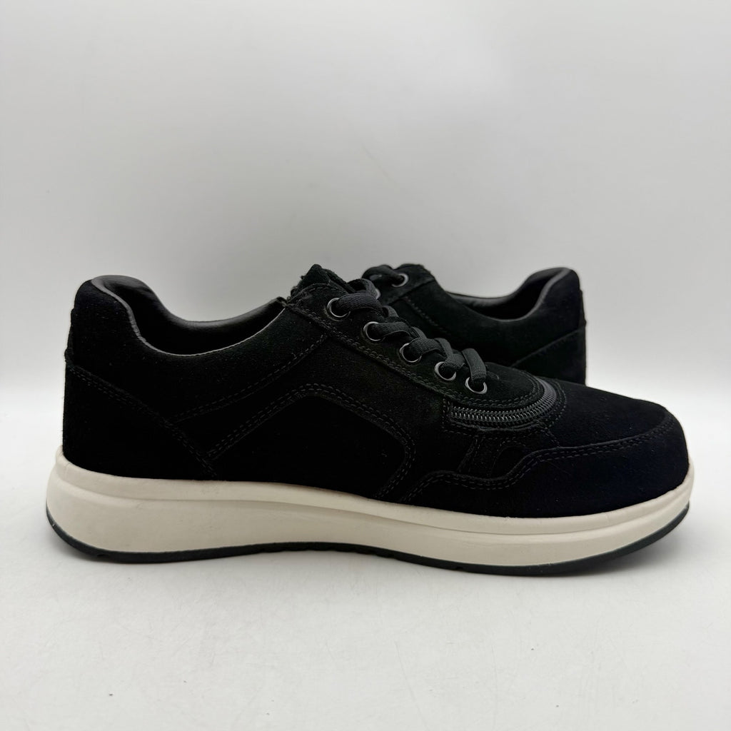 BILLY Footwear Mens Comfort Jogger Sneakers US 7.5 Wide EU 40.5 Black Suede NWOB
