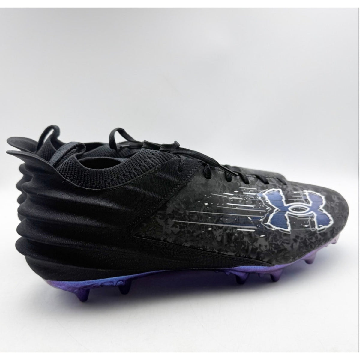 Under Armour Mens US 8 Blur Smoke Suede 2.0 MC Molded Football Cleats Black NWOB