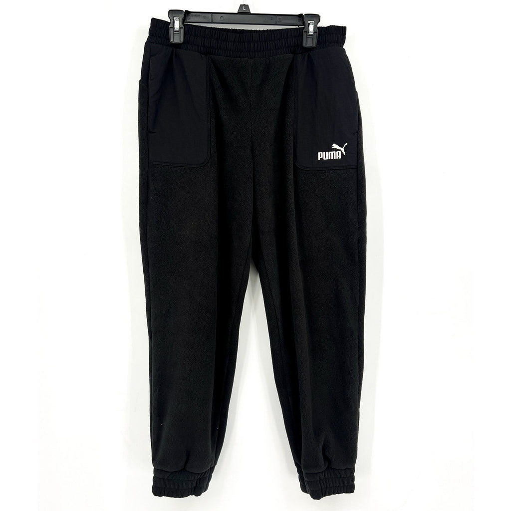 PUMA Women's ESS Elevated Winterized Pants Medium Black Drawstring Joggers NWT