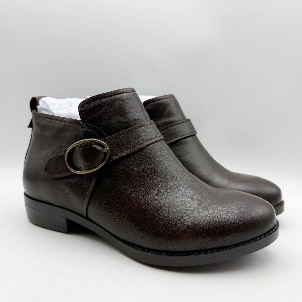 David Tate Womens Maverick Ankle Booties Size 9 Wide Brown Leather Boots NIB