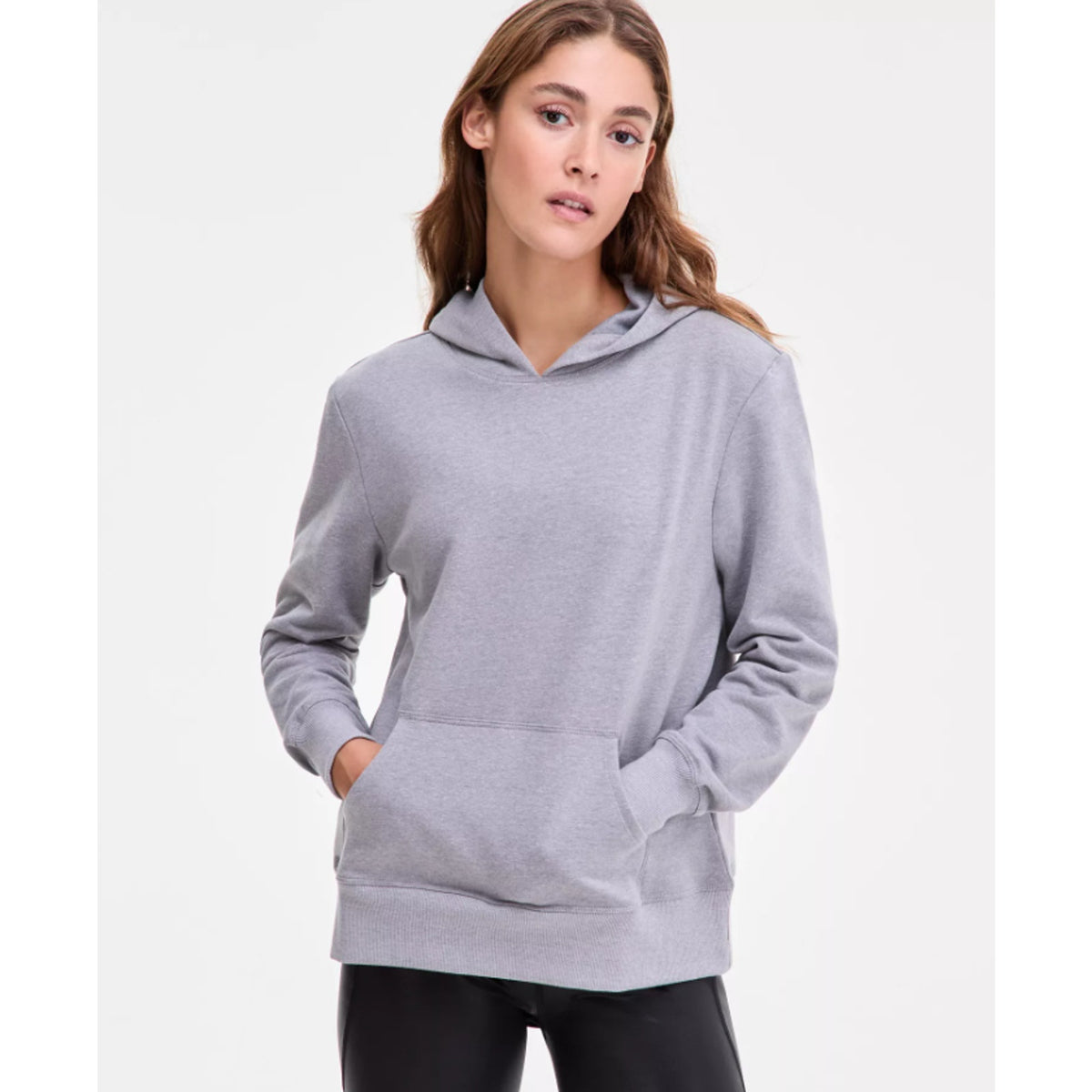 IDEOLOGY Women's Fleece Hoodie Small Grey Zinc Heather Sweatshirt NWT
