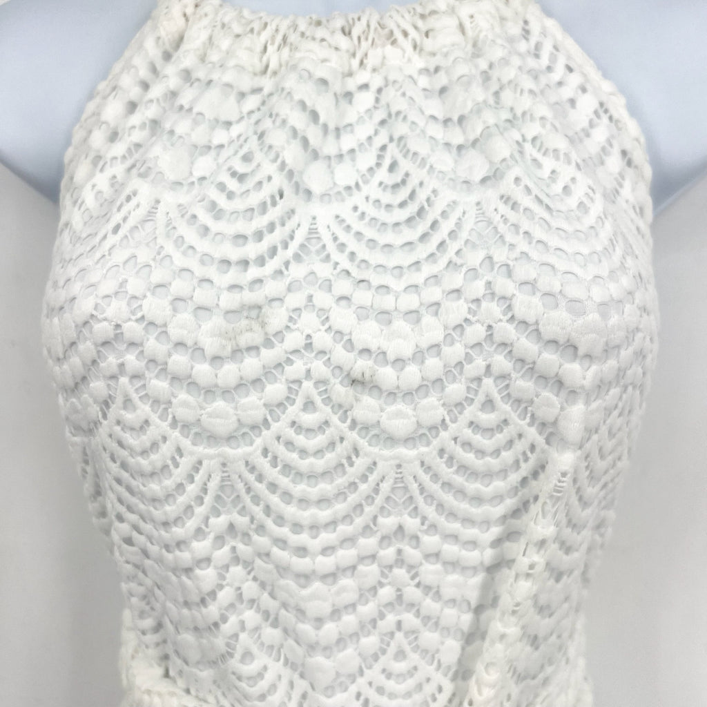 LILLY PULITZER Bingham Lace Midi Dress XS Resort White Scalloped Shell NWT