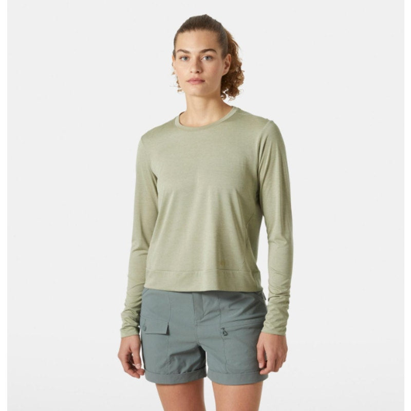 HELLY HANSEN Women's Sval Long Sleeve Shirt Large Green Light Lav Crewneck NWT