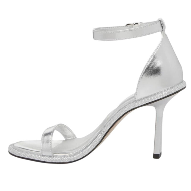 Mix No. 6 Womens Boniti Heeled Sandals Size 8.5 Wide EU 38.5 Silver NWOB