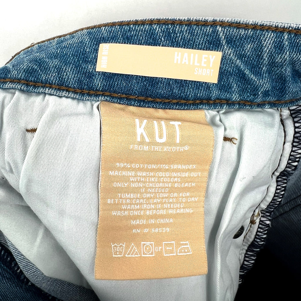 KUT FROM THE KLOTH Hailey Cutoff Denim Shorts Size 18 Openness High Waist NWT