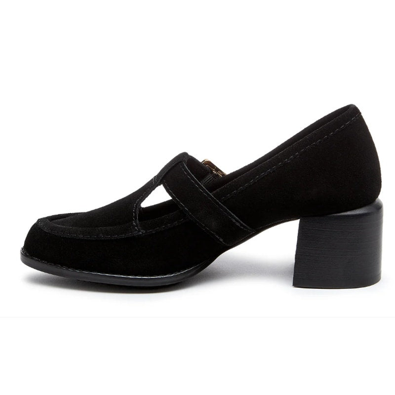 Kelsi Dagger Womens Caleb Mary Jane Heels Size 9 EU 39.5 Black Cow Suede NWOB