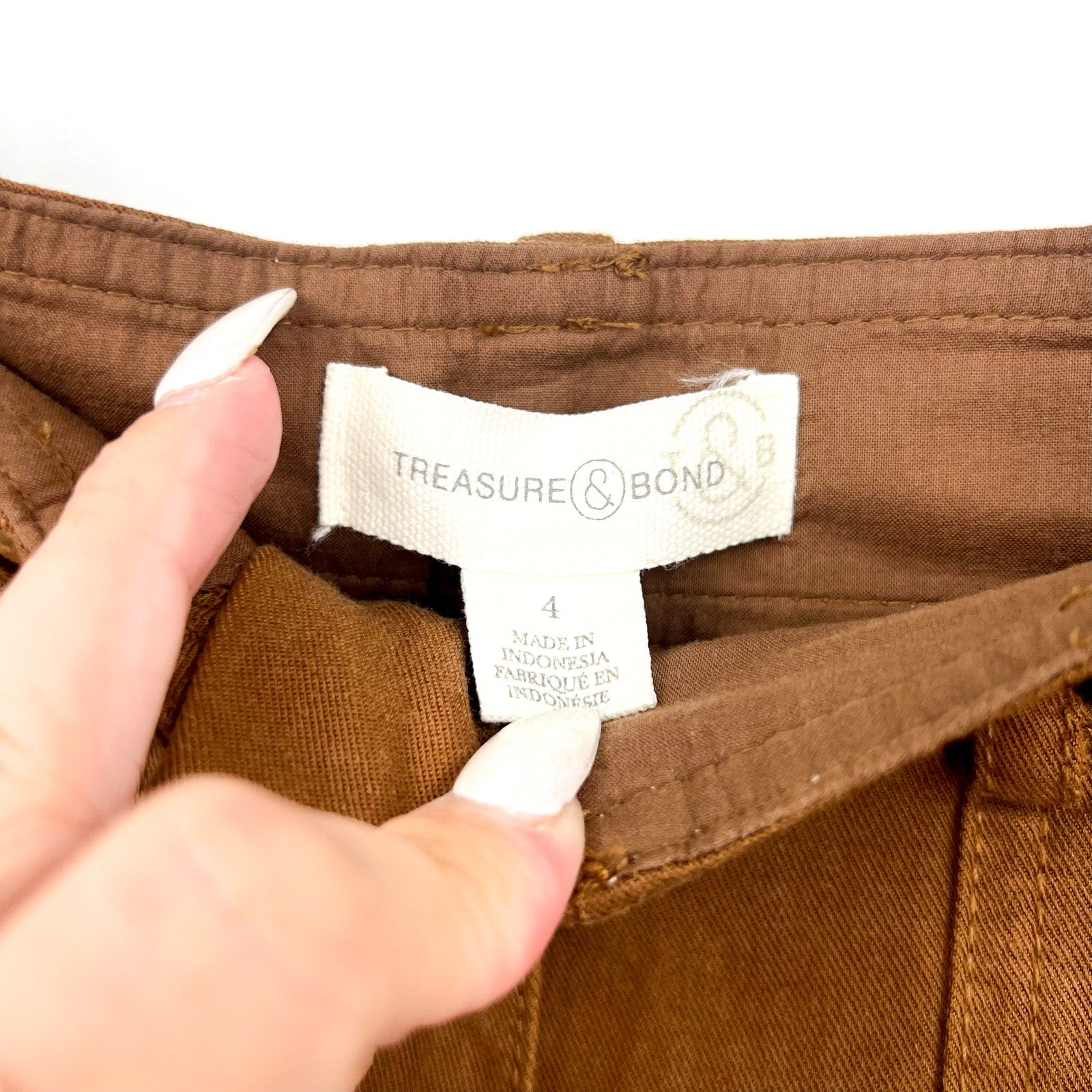 TREASURE AND BOND Womens Utility Cargo Pants Size 4 Brown Cotton Blend NWT