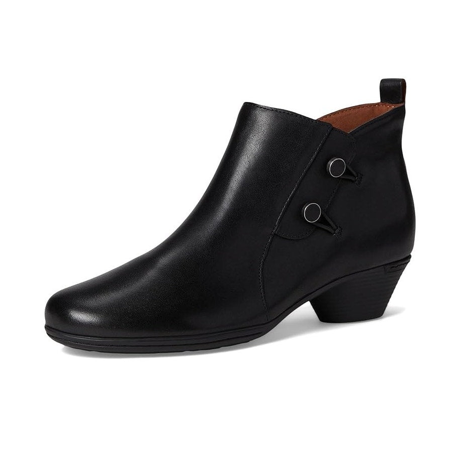 Cobb Hill Womens Larsa Ankle Bootie US 8 Wide EU 38.5 Black Leather NIB