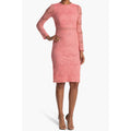 LOVE X DESIGN Women Lace Long Sleeve Midi Dress XS RosePetal Pink Jewel Neck NWT