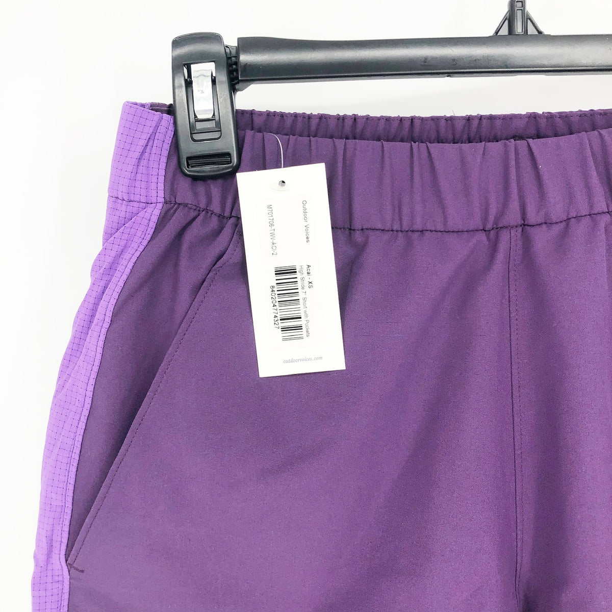 OUTDOOR VOICES Mens High Stride 7" Shorts XS Acai Purple Lightweight Pockets NWT