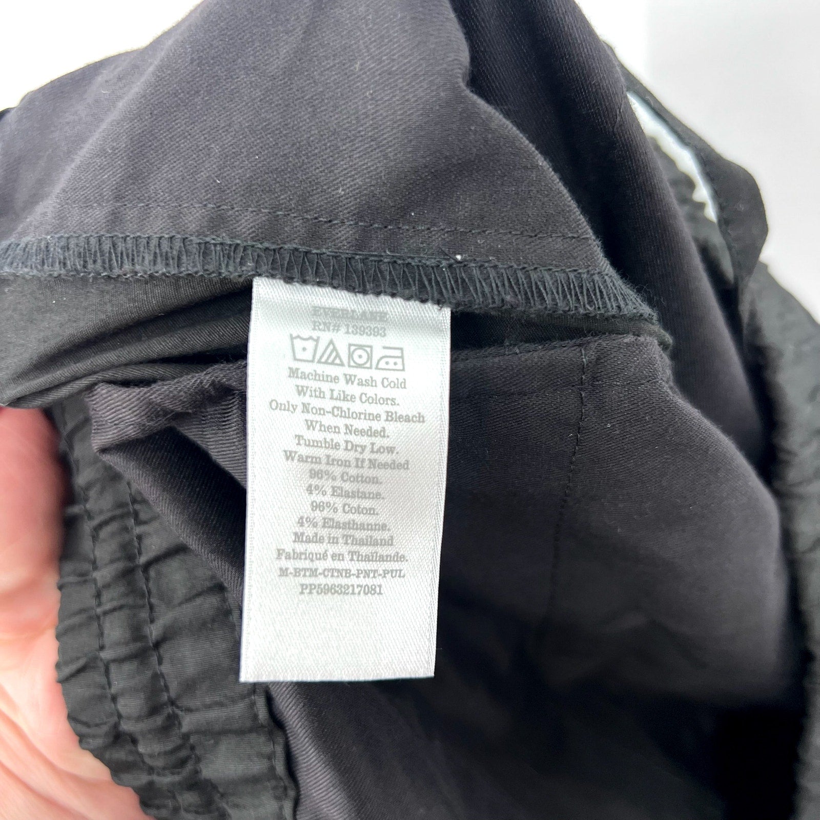 A9013. EVERLANE- MENS MEDIUM- Casual Pants Medium X 30 Black Cotton Twill Pull-on NWT