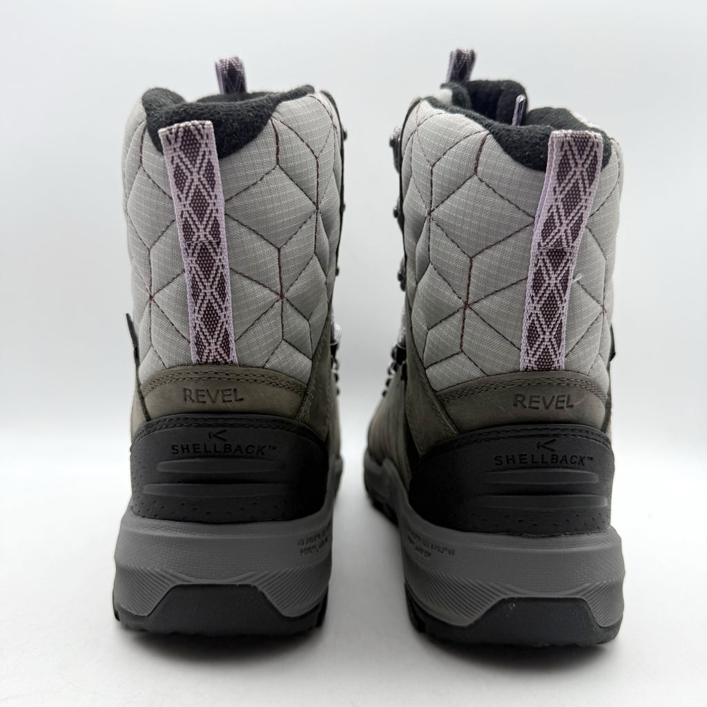 KEEN Womens Revel IV High Polar Hiking Boots US 6.5 Wide Grey Leather WP NWOB