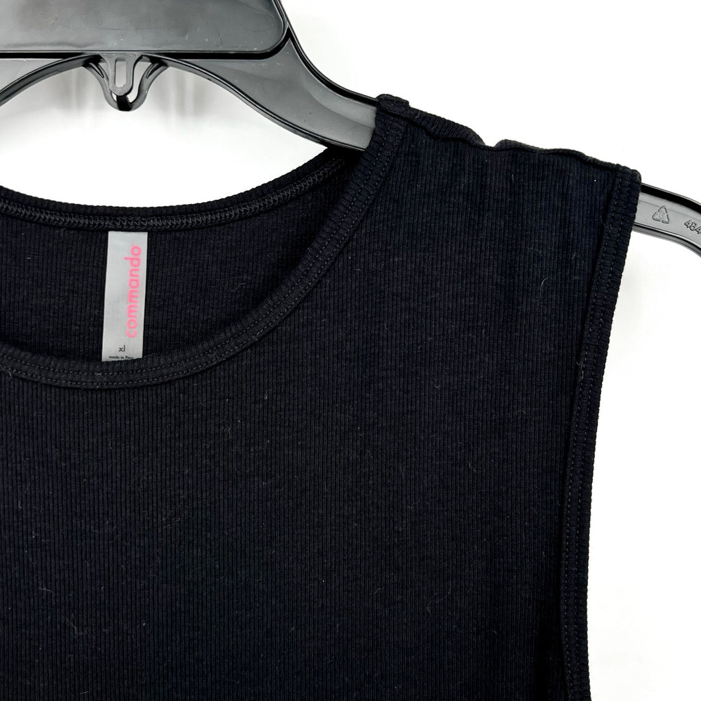COMMANDO Women's Luxury Rib Signature Bodysuit XL Black Stretch Sleeveless NWT