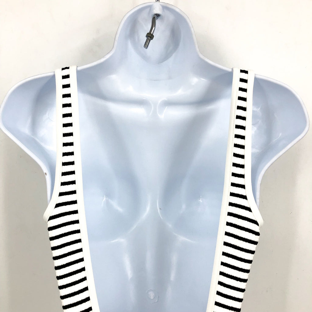 L*SPACE Coco Classic One-Piece Swimsuit XS Black White Sail Along Stripe NWT